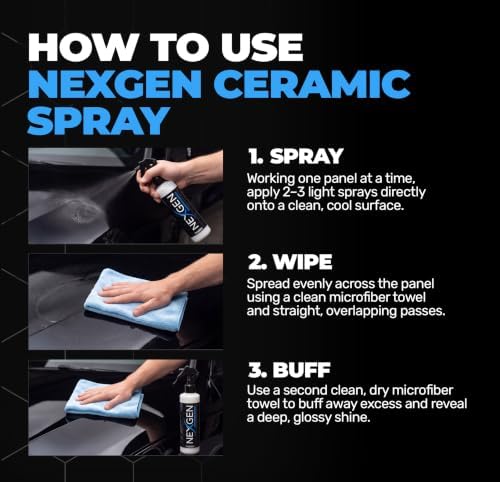 Nexgen Ceramic Spray Silicon Dioxide, Easy to Apply Ceramic Coating Spray for Cars, 16 oz | Professional-Grade Protective Sealant Polish for Cars, RVs