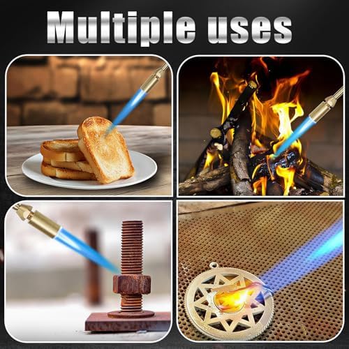 BLUEFIRE Solid Brass Jumbo Pencil Flame Gas Welding Torch Head Nozzle Upgraded Full Metal Version Fuel by MAPP MAP Pro Propane CGA600 Cylinder