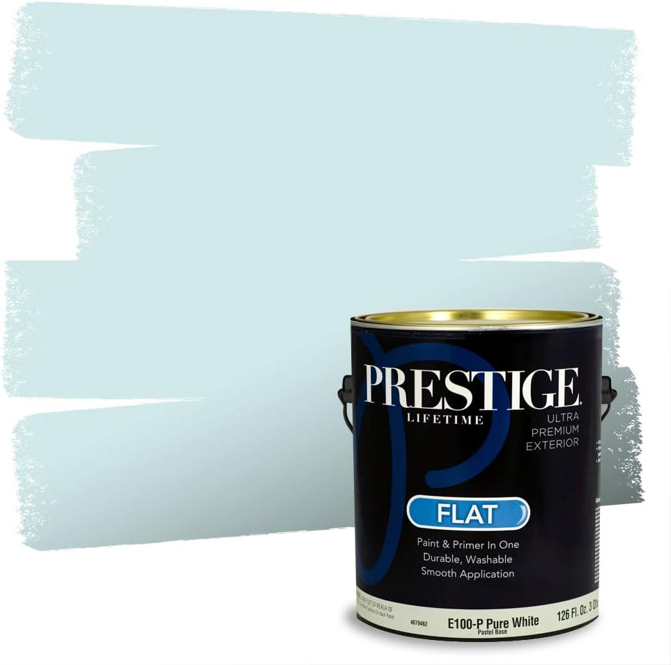PRESTIGE Paints Exterior Paint and Primer In One, 1-Gallon, Satin, Comparable Match of Sherwin Williams* Blue Nile*