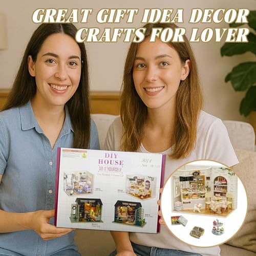 Kisoy Romantic and Cute Dollhouse Miniature DIY House Kit Creative Room Perfect DIY Gift for Friends,Lovers and Families (Sunny Holiday Time)