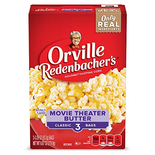 Orville Redenbacher's Movie Theater Butter Microwave Popcorn, 3.29 Ounce Classic Bag, 24-Count