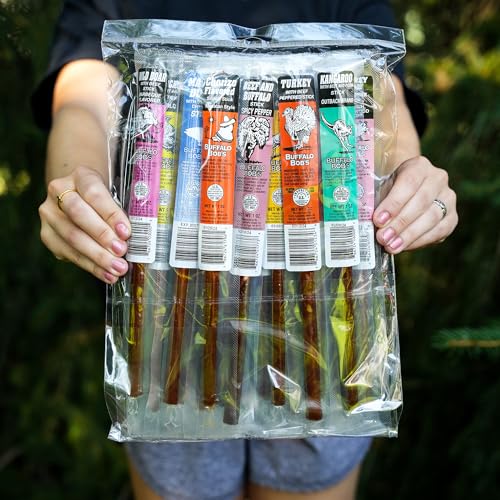 10 Piece Game Jerky Sticks Alligator-elk-buffalo-kangaroo-ostrich-pheasant-venison-wild Boar Variety Pack