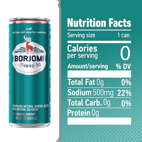 BORJOMI Sparkling Mineral Water with Natural Minerals - Crisp and Bold Taste - PET Bottles - 25.3 oz, Bottled Water 6 Pack