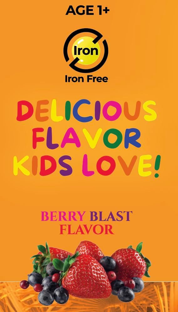 Premium Liquid Multivitamin For Kids | Sugar Free Kids Vitamins | 100% DV of 14 Vitamins for Kids | Multivitamin for Children Ages 4+ | Great Tasting, Non-GMO, Max 98% Absorption Rate- 16 oz, 32 Serv
