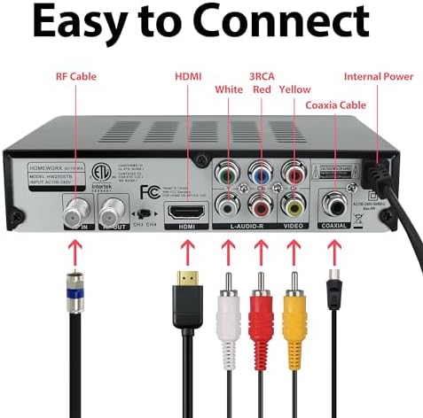 ATSC Digital Converter Box with TV Tuner, TV Recording, USB Multimedia Function, 1080P HDMI, Metal Case, Clear QAM, by Mediasonic HomeWorx (HW250STB)
