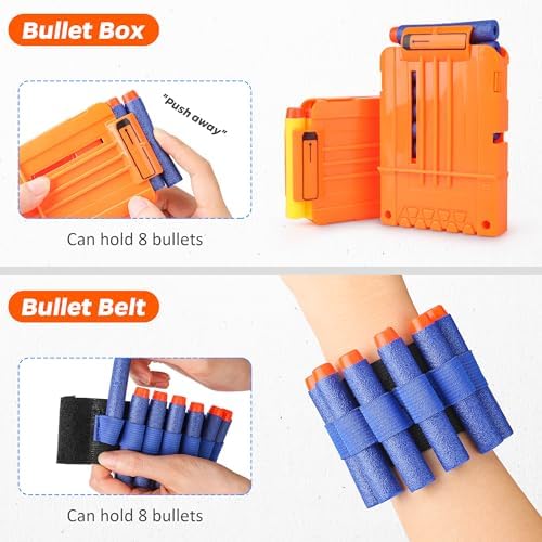 KKONES Kids Nerf Guns Tactical Vest Kit Darts Pouch Clips Mask Glasses
