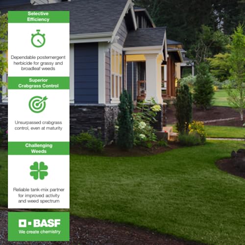 BASF Drive XLR8 Crabgrass Killer for Lawn & Turf, Post Emergent Grassy & Broadleaf Weed Control, Active Ingredient Quinclorac, 30 Day Residual