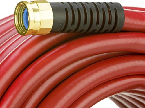 Swan Products SNFR58100 Farm & Ranch Durable Heavy Duty Water Hose with Crush Proof Couplings 100' x 5/8", Red