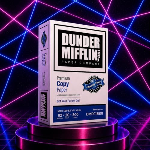 The Office Dunder Mifflin Copy Paper, 8-1/2" x 11", 92 Bright, 20 LB, 8 Reams of 500 Sheets