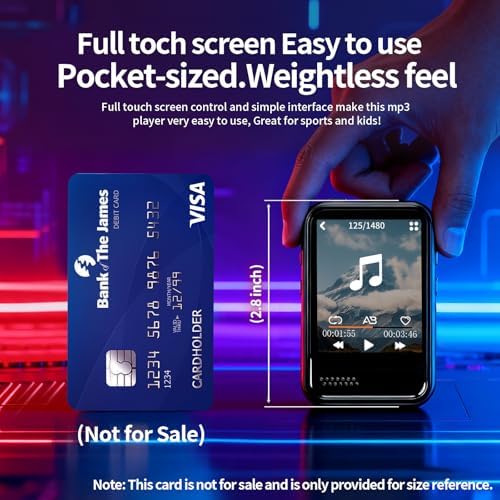 MP3 Player with Bluetooth, Mini MP3 Player with Speaker, Built-in Micro SD Card Slot, Portable Music Player with FM Radio, Video, Voice Recorder