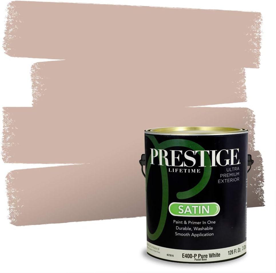 PRESTIGE Paints Exterior Paint and Primer In One, 1-Gallon, Semi-Gloss, Comparable Match of Sherwin Williams* French Roast*