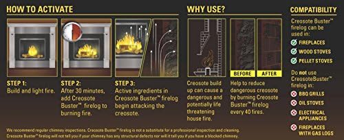 Pine Mountain Creosote Buster Firelog, 3.5 lb, Chimney & Fireplace Safety | Reduces dangerous creosote buildup; single-use safety firelog; compatible with all wood-burning fireplaces
