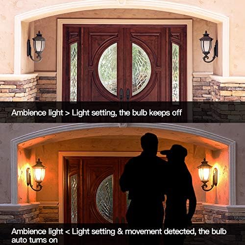 Motion Sensor Light Bulb with Dusk to Dawn Lights Sensor, E26 Base, 7W LED(60W Equivalent), Warm White(3000K), Motion Sensitivity, Time and Twilight Setting Adjustable