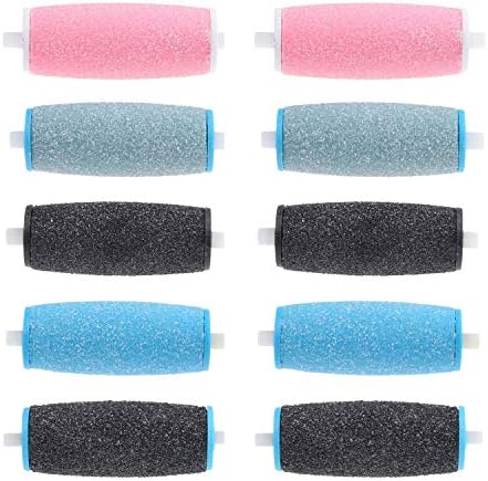Compatible Replacement Roller Heads for Amope Pedi Perfect Electronic Foot File - Extra Coarse (4X) and Regular Coarse (6X) - Callus Removal