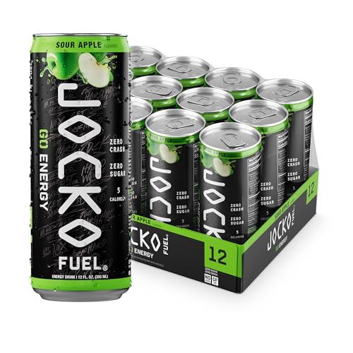 Jocko Fuel GO Energy Drinks, Sour Apple, 12 oz | 12 Pack