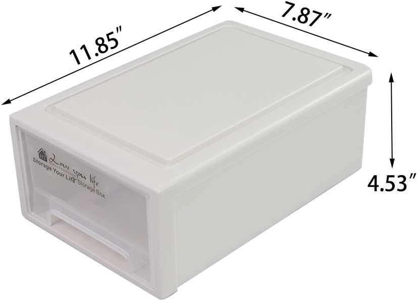 12 Quart Plastic Stacking Storage Drawer Unit Front Box, 1 Pack