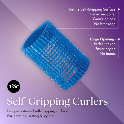 Olivia Garden Jet Set EZ Grip Self-Gripping Curlers - Hair Rollers for Setting or Perming - Style Curls and Waves