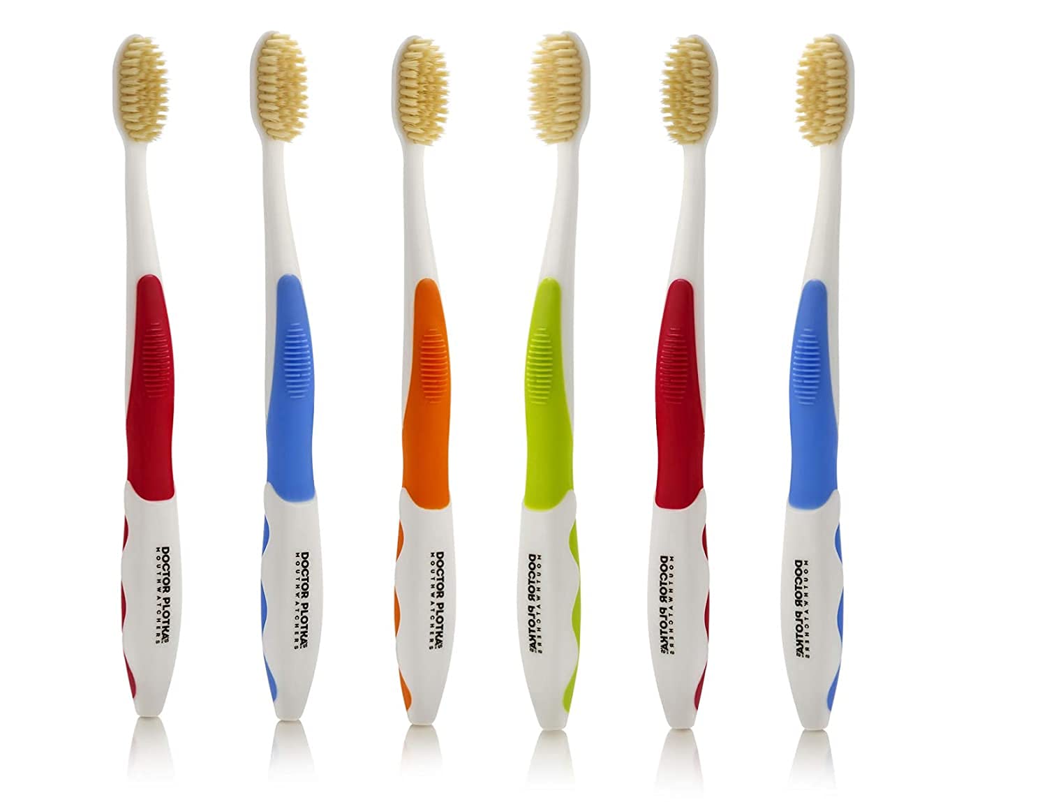 MOUTHWATCHERS Soft Flossing Toothbrushes for Adults, Value 6 Pack, Ultra Clean Manual Toothbrush Set for Sensitive Teeth & Gums, by Dr. Plotka