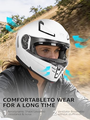 Motorcycle Modular Full Face Helmet DOT Approved - YEMA Helmet YM-925 Motorbike Casco Moto Moped Street Bike Racing Helmet with Sun Visor for Adult Youth Men and Women
