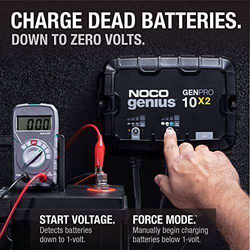 NOCO GENPRO10X2 12V 20A 2-Bank OnBoard Marine Battery Charger & Maintainer
