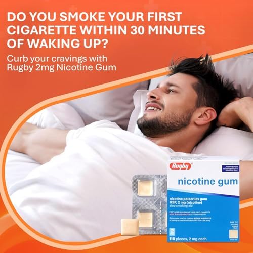 Nicotine Gum 2mg Sugar Free Original Generic for Nicorette 110 Pieces per Box Pack of 4 Total 440 Pieces