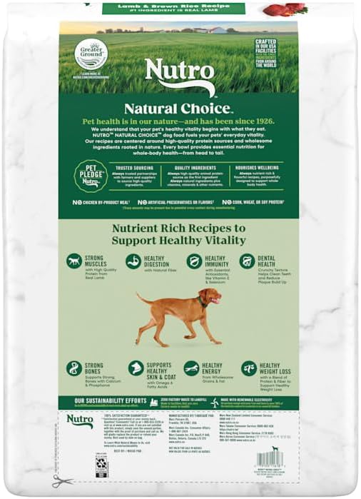 Nutro Natural Choice Healthy Weight Dry Dog Food, Chicken & Rice, 30 lb | Non-GMO, Chicken #1 ingredient, no corn, wheat, soy, supports weight loss, skin & coat, digestive & immune health