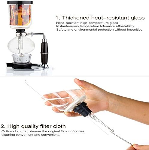 Siphon Coffee Maker Japanese Style Vacuum Glass Siphon Pot Percolators 1-3 Cups Siphon Coffee Maker