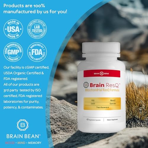 Brain ResQ Advanced Mitochondrial Formula with PQQ, CoQ10, Trans Resveratrol