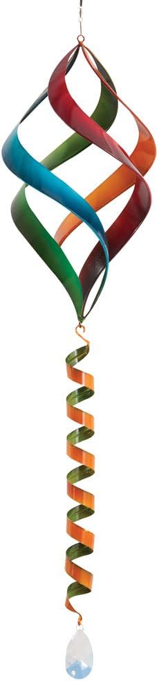 Bits and Pieces Enameled Rainbow Wind Spinner - Sun Catcher | Hanging Wind Spinners Outdoor Art Garden Spinner