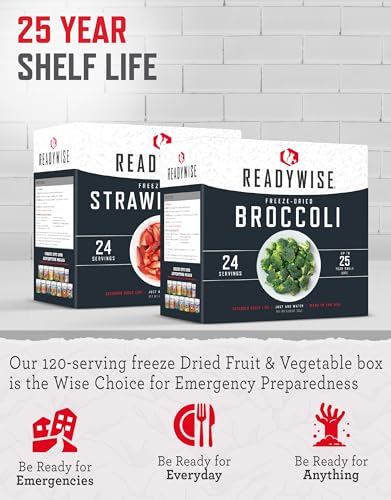 READYWISE Emergency Food Supply Freeze Dried Vegetables, 72 Servings