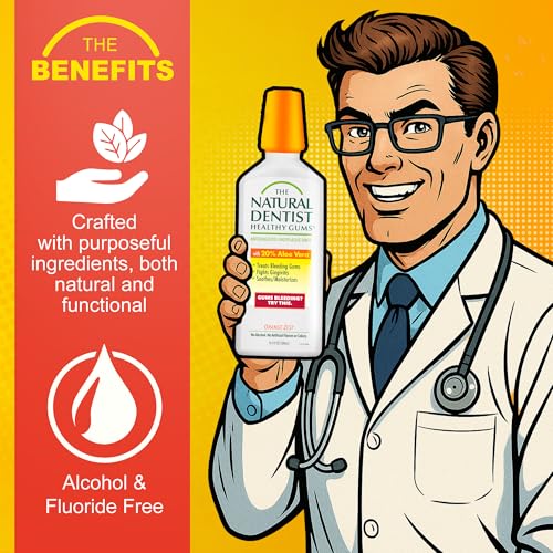 The Natural Dentist Peppermint Twist Mouthwash, No Alcohol & No Fluoride, Plant-Based Daily Rinse that Refreshes & Comforts the Mouth, 16.9 fl oz