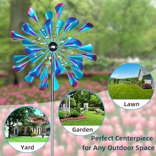 DECOROCA Kinetic Wind Spinners Outdoor - Large Metal Wind Sculptures