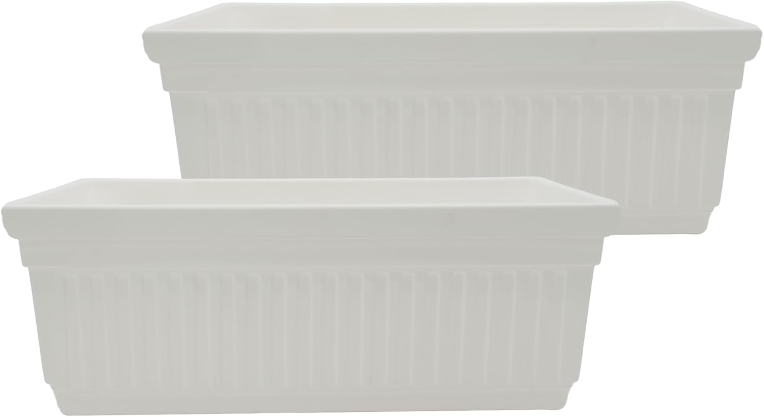 The HC Companies Venetian Window Planter Box w/Drain Plug - Long Planter Box for Windowsills, Balconies & More - Plastic Rectangular Outdoor Planters for Herbs & Flowers (18" Clay, Pack of 1)
