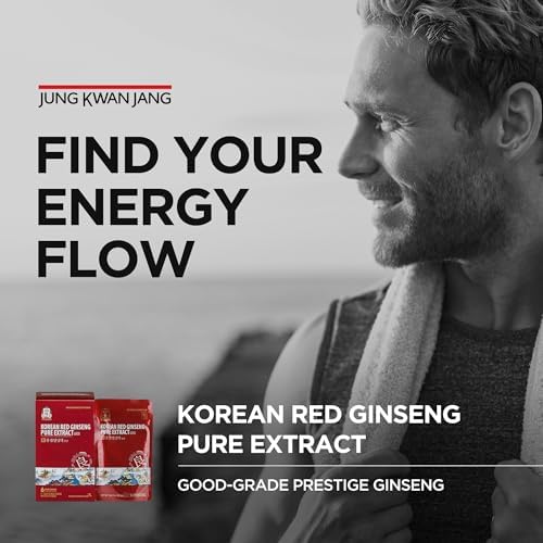 Jung Kwan Jang Korean Ginseng Pure Extract Cut - Immnue Support 30 Pouches | Sorted By Root Grade: Earth, Good & Cut, Korean Red Panax Ginseng, Ready-To-Consume Packet Supplement Drinks for Men & Women