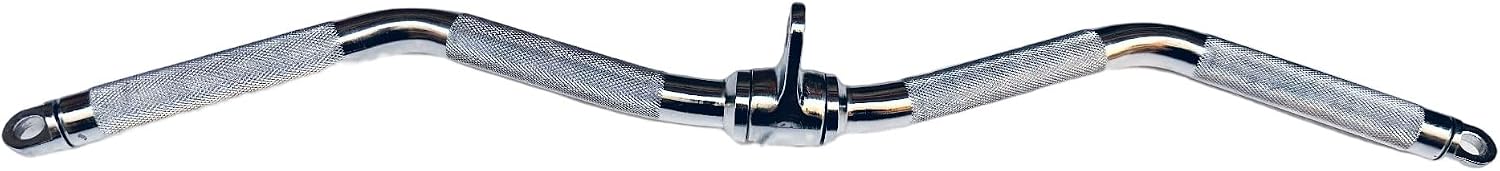 Revolving Lat Pulldown Bar for Cable Machine, Straight Bar with Rubber Grip - Tricep Press Down, Curl & Back Exercise Attachment for Home Gym