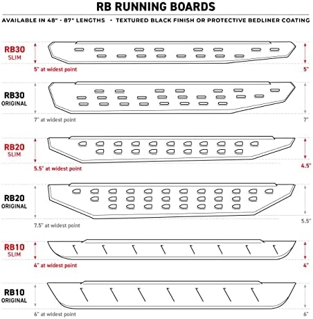 Go Rhino RB10 / RB20 / RB30 Drop Steps - Pair | Galvanized Steel, Protective Bedliner Coating | 69420000T | Fits RB10, RB20