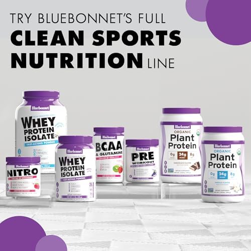 Bluebonnet Grass Fed Whey Protein Isolate 26 g Energy & Workout Recovery BCAA Amino Acids - Gluten-Free, Non-GMO