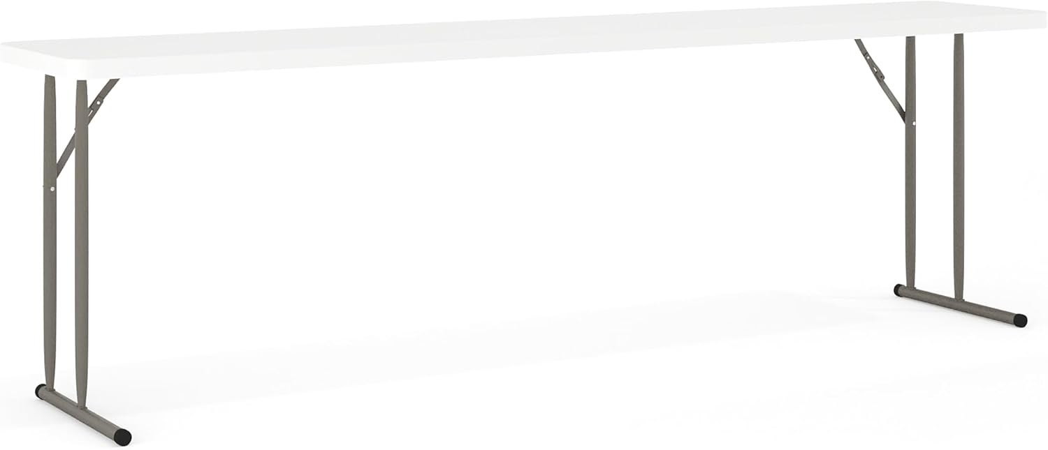 Flash Furniture Elon 6' Plastic Folding Training and Event Table, Rectangular Folding Training Table with 220-lb. Static Weight Capacity, White