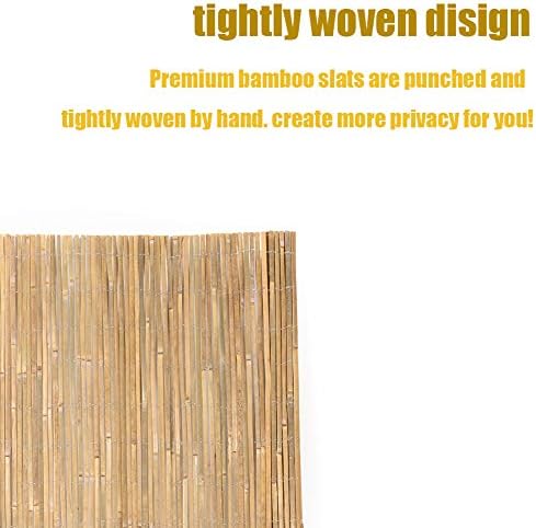 Mininfa Natural Bamboo Slat Screening, Eco-Friendly Privacy Slat Fence