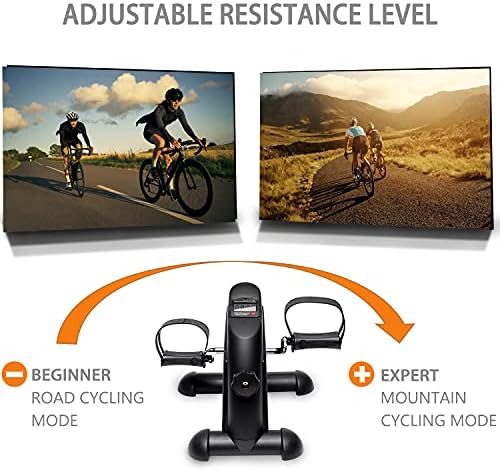 TODO Mini Exercise Bike Pedal Exerciser Foot Peddler Portable Therapy Bicycle with Digital Monitor