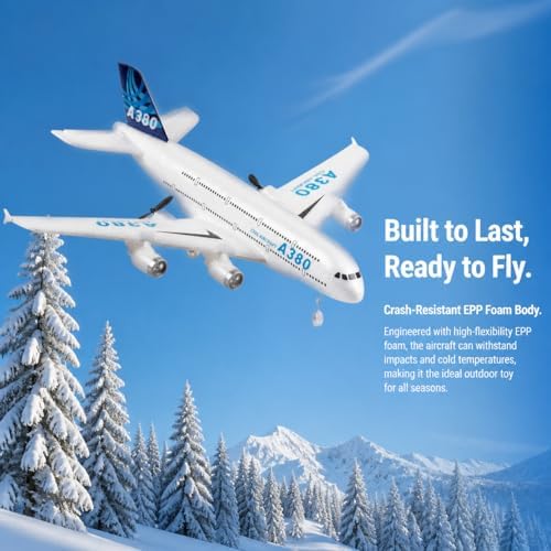 RC Airplane Airbus A380, Easy to Fly RC Plane for Kids Beginner & Adults
