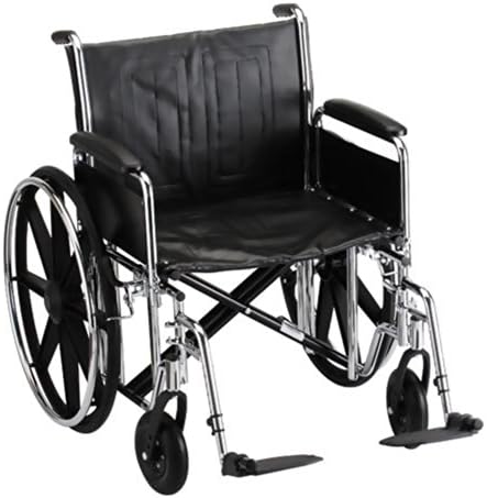 Nova MedicalProducts Healthcare 22" Steel Wheelchair Detachable Full Arms and Elevating Leg Rests