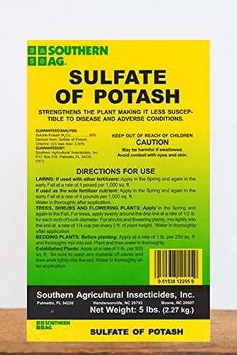 Southern Ag Sulfate of Potash 0-0-50, 5 LB Size: 5 LB