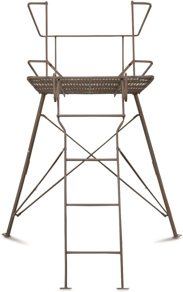 Guide Gear 6 Foot Tripod Hunting Tower Blind, 2-Man Stand Elevated, Hunting Gear Equipment Accessories, 4 by 4