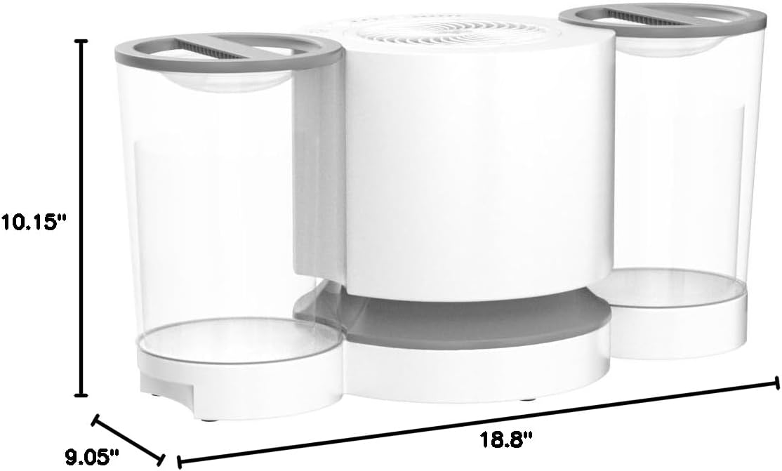 Vornado EV100 Evaporative Whole Room Humidifier with SimpleTank, Easy-Fill, 1 Gallon Capacity, 2 Speeds, Electronic Humidistat, Antimicrobial Treated Wick, Perfect for Home, Bedroom, and Living Room