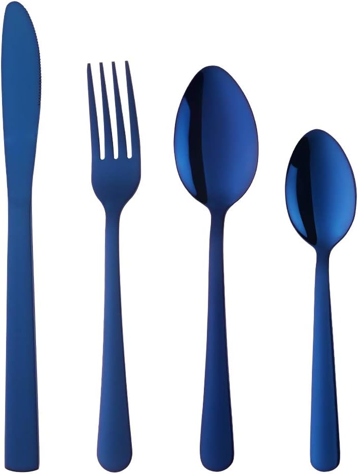 BuyGo Rainbow Silverware Set Flatware Set Stainless Steel Colorful Dinnerware Set 16-Piece Multicolor Cutlery Set, Service for 4