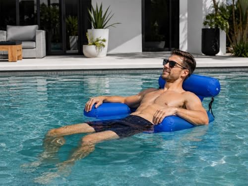 Poolmaster Water Chair Inflatable Swimming Pool Float Lounge, Blue