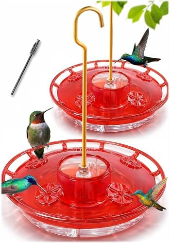 eWonLife 2 Pack 16 oz Saucer Hummingbird Feeders for Outdoors, Garden Decor