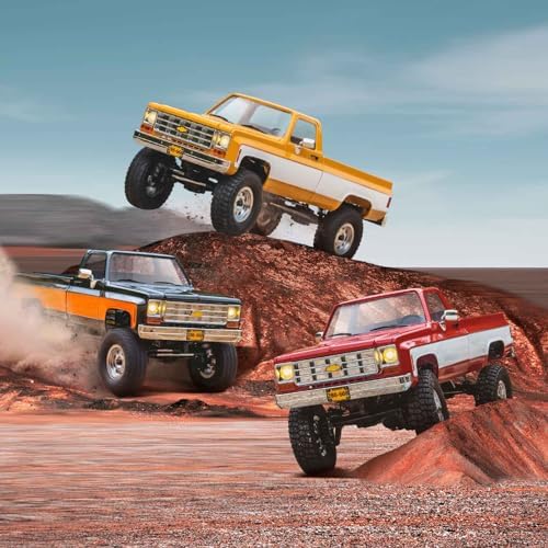 FMS 1/18 FCX18S Chevy K10 S RC Crawler RTR with License Red, RC Pickup Truck 4x4 Chevy Hobby Grade 2-Speed Transmission Monster Truck for Adults with Led Light (red)