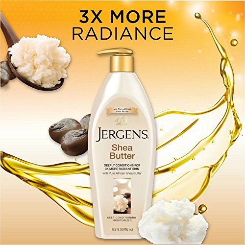 Jergens Shea Butter Body Lotion, Deep Moisturizer for Dry Skin, 26.5 fl oz | Enriching Hand and Body Lotion, Vitamin E, Extremely Dry Skin Relief, 2.5X More Radiant Skin, Deep Conditioning